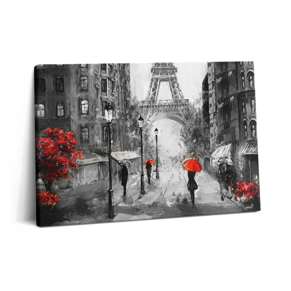 Obraz canvas 60x40 cm Ulice Paříže a Eiffelova věž