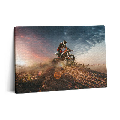 Obraz na plátně 60x40 cm Muž na motorce a v poušti