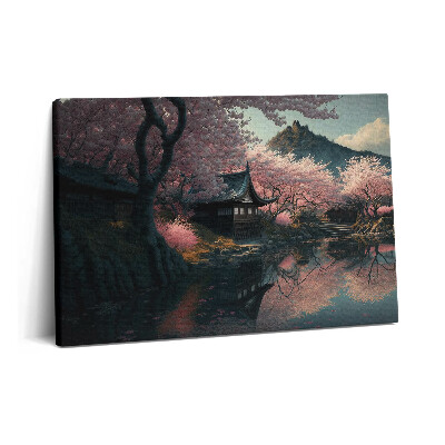 Obraz z fotografie na plátně 60x40 cm Krásný asijský třešňový květ