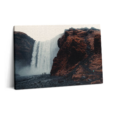 Obraz na plátně 60x40 cm Islandská krajina vodopád