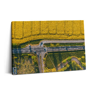Obraz z fotografie na plátně 60x40 cm Pole z dronu v Poznani