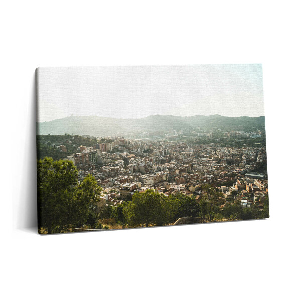 Obraz na plátně 60x40 cm Panorama Barcelony na Montjuicu