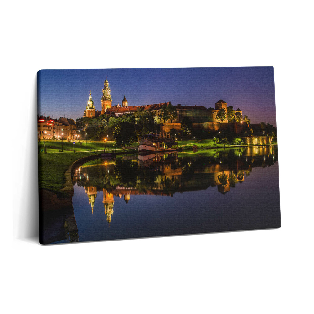 Obraz z fotografie na plátně 60x40 cm Hrad Wawel v noci