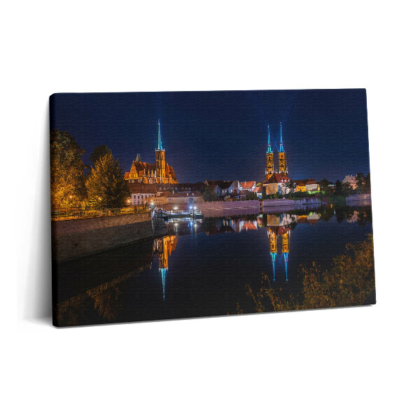 Obraz na plátně 60x40 cm Vratislavská katedrála v noci