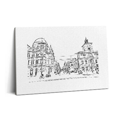 Obraz canvas 60x40 cm Ilustrace starého města Poznaně