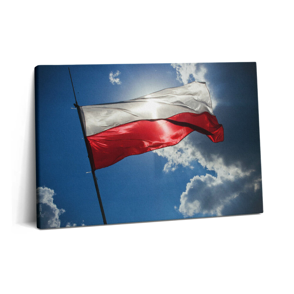 Obraz z fotografie na plátně 60x40 cm Polská vlajka na obloze