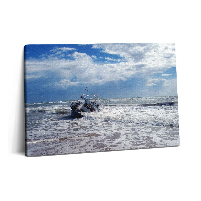 Obraz z fotografie na plátně 60x40 cm Potopená loď na Sicílii