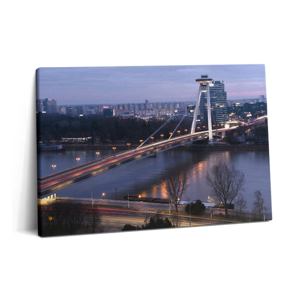 Obraz na plátně 60x40 cm Most UFO přes Dunaj v Bratislavě