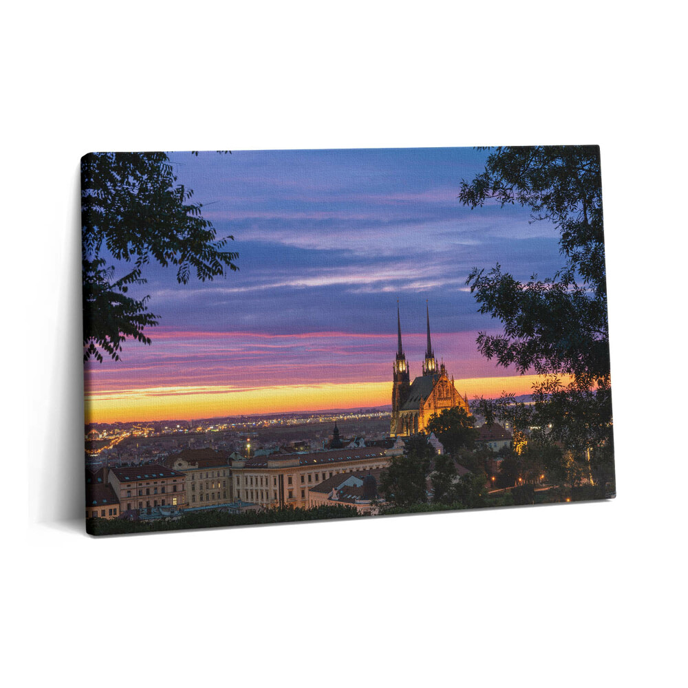 Obraz z fotografie na plátně 60x40 cm Východ slunce v Brně