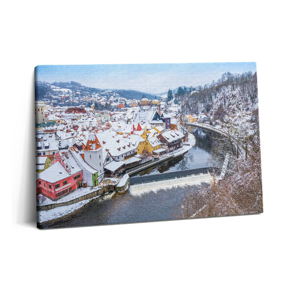 Obraz canvas 60x40 cm Panorama Krumlova v zimě