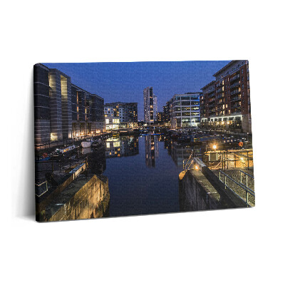 Obraz canvas 60x40 cm Město Leeds je v noci osvětlené