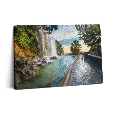 Obraz na plátně 60x40 cm Vodopád v parku Colline du Chateau