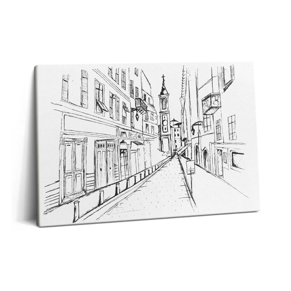 Obraz na plátně 60x40 cm Kresba města Provence