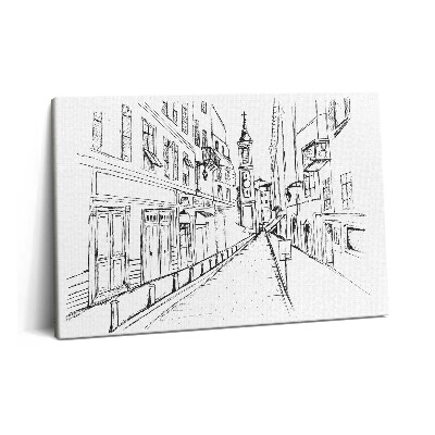 Obraz na plátně 60x40 cm Kresba města Provence