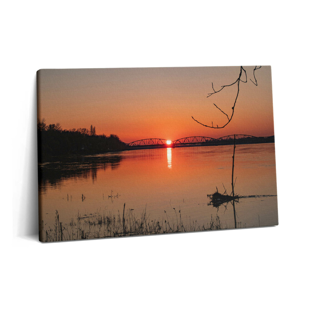 Obraz na plátně 60x40 cm Jezerní krajina při západu slunce