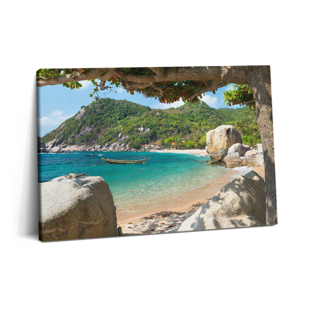 Obraz z fotografie na plátně 60x40 cm Pohled na moře na thajském ostrově Koh Tao