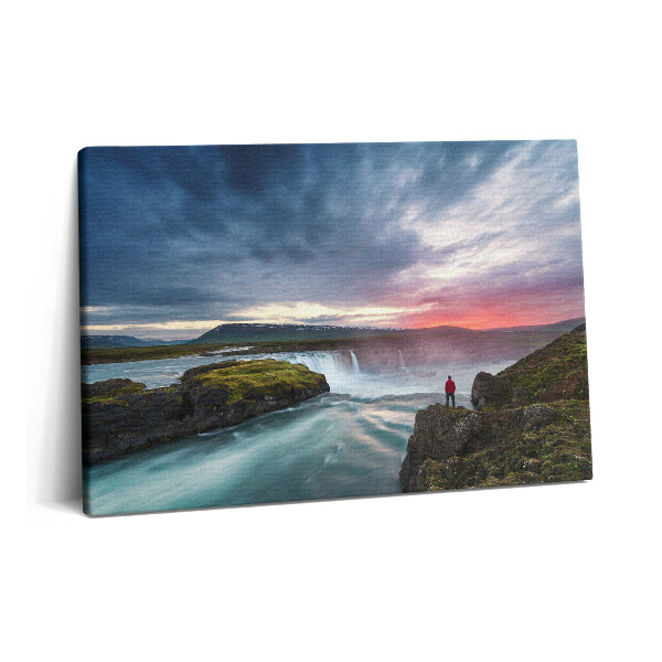 Obraz z fotografie na plátně 60x40 cm Krajina s vodopádem Godafoss