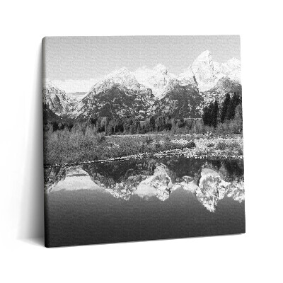 Obraz z fotografie na plátně 60x60 cm Černobílá horská krajina