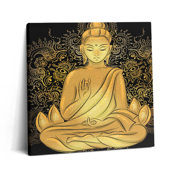 Obraz na plátně 60x60 cm Zlatý zenový Buddha