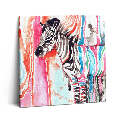 Obraz z fotografie na plátně 60x60 cm Ilustrace zvířat barevná zebra
