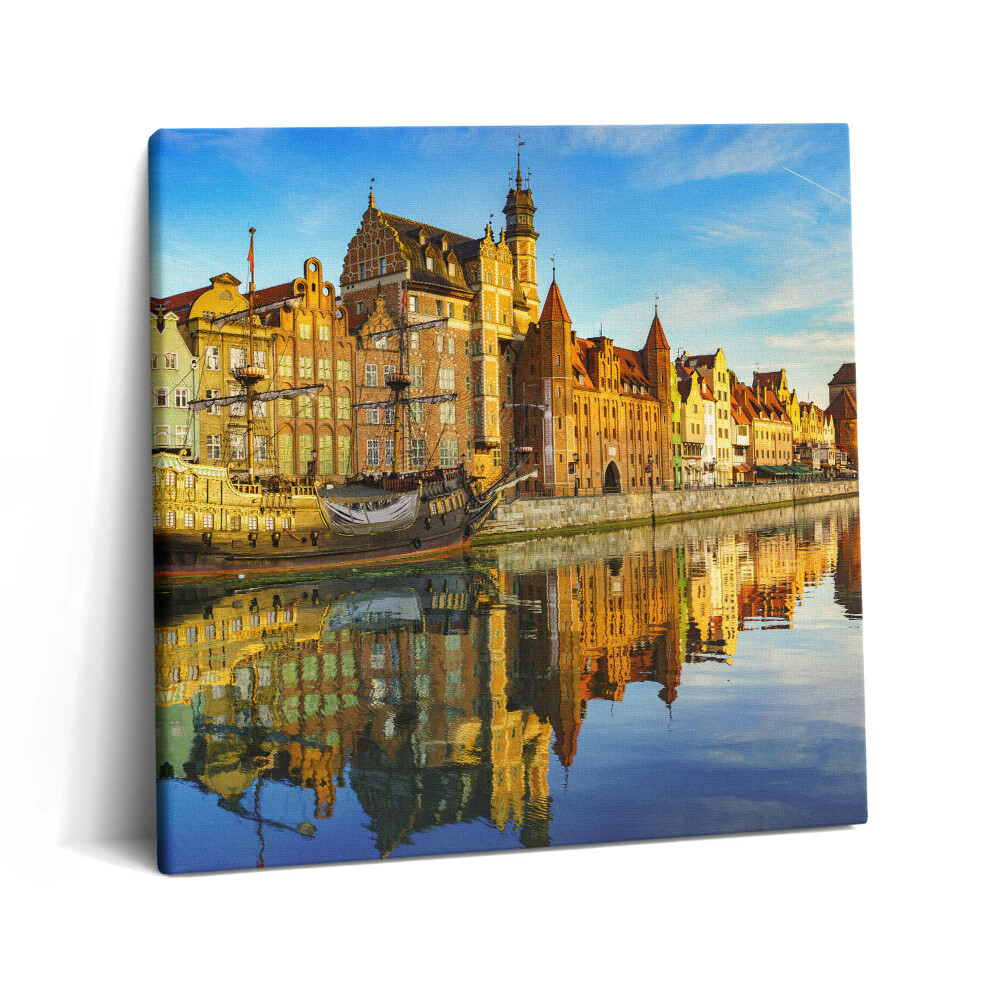 Obraz na plátně 60x60 cm Gdaňská řeka Motlawa