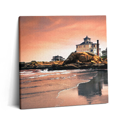 Obraz canvas 60x60 cm Shermanova chata na pobřeží