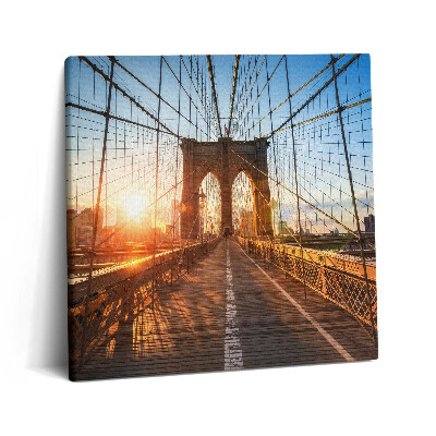 Obraz z fotografie na plátně 60x60 cm Brooklynský most v New Yorku