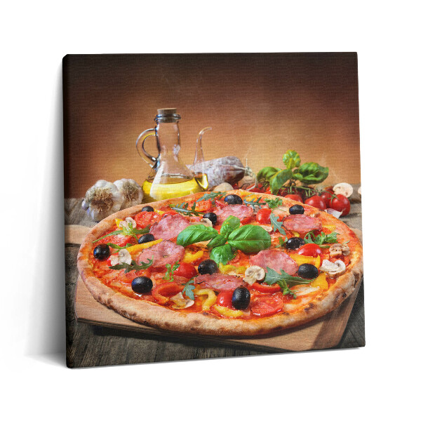 Obraz na plátně 60x60 cm Italská pizza s olivovým olejem