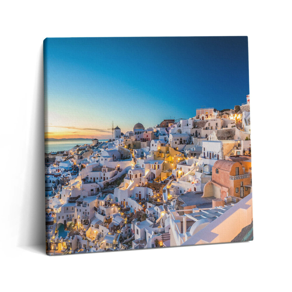 Obraz na plátně 60x60 cm Západ slunce na Santorini