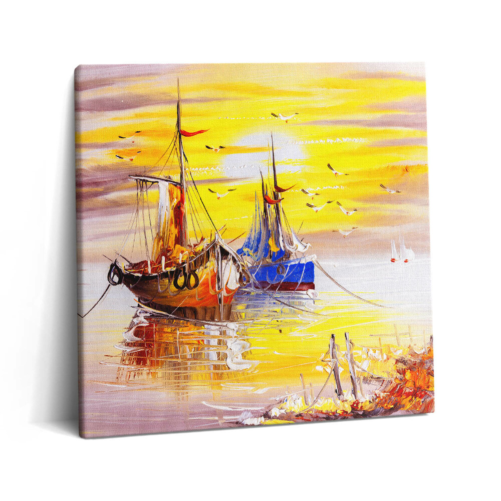 Obraz canvas 60x60 cm Malované lodě