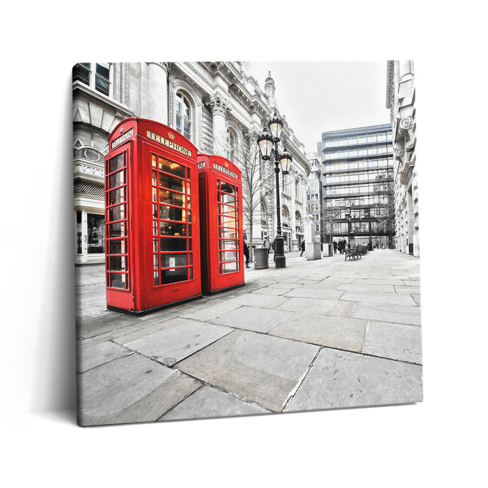 Obraz canvas 60x60 cm Červené telefonní budky Londýn