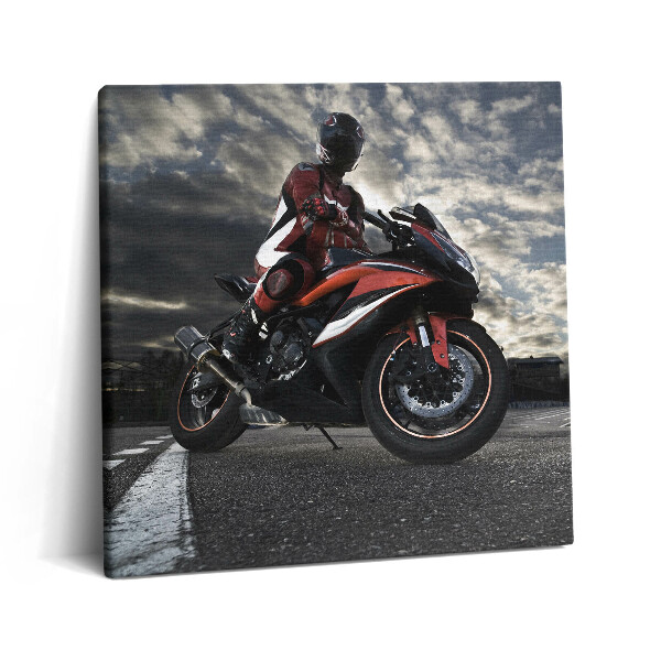 Obraz z fotografie na plátně 60x60 cm Muž na motorce