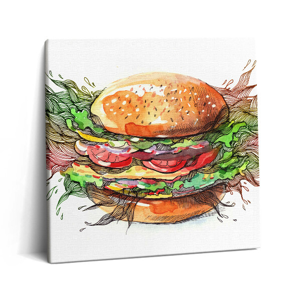 Obraz na plátně 60x60 cm XXL sýrový hamburger