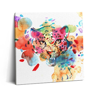 Obraz z fotografie na plátně 60x60 cm Divoká kočka Barevná abstrakce