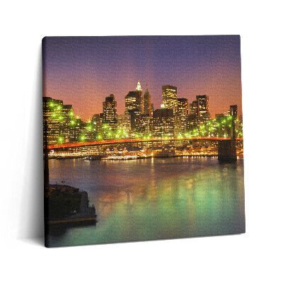 Obraz canvas 60x60 cm Brooklynský most v noci