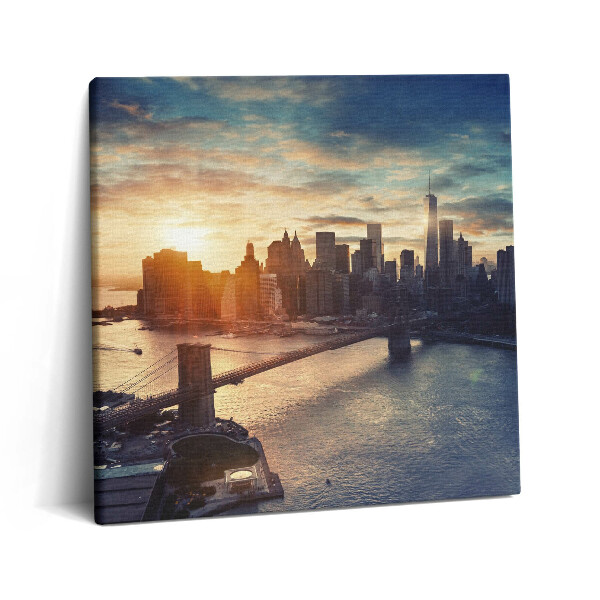 Obraz canvas 60x60 cm Newyorský Manhattan a západ slunce