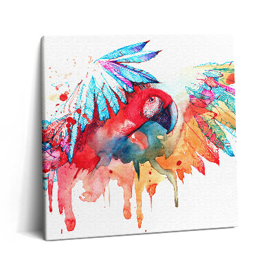 Obraz na plátně 60x60 cm Barevný červený papoušek