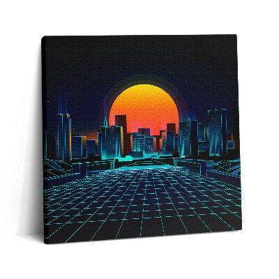 Obraz z fotografie na plátně 60x60 cm Kyberprostor města