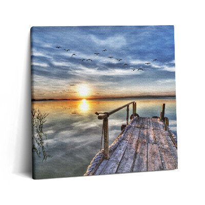 Obraz z fotografie na plátně 60x60 cm Západ slunce nad jezerem