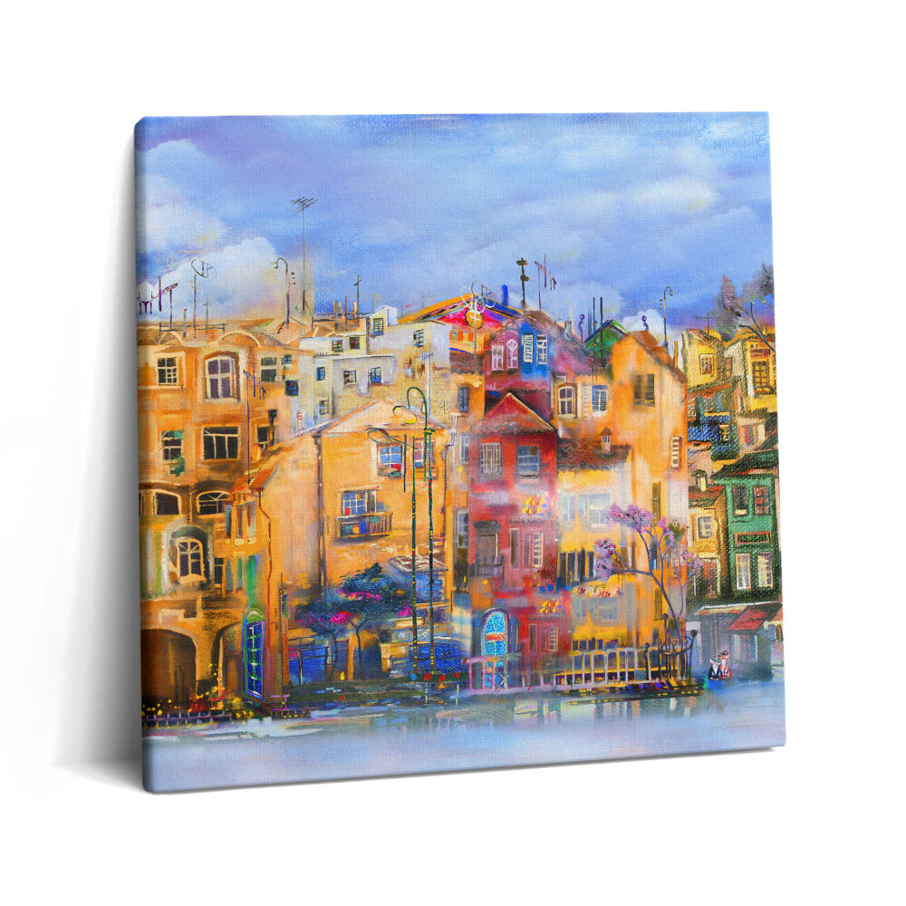 Obraz z fotografie na plátně 60x60 cm Olejomalba zobrazující architekturu města