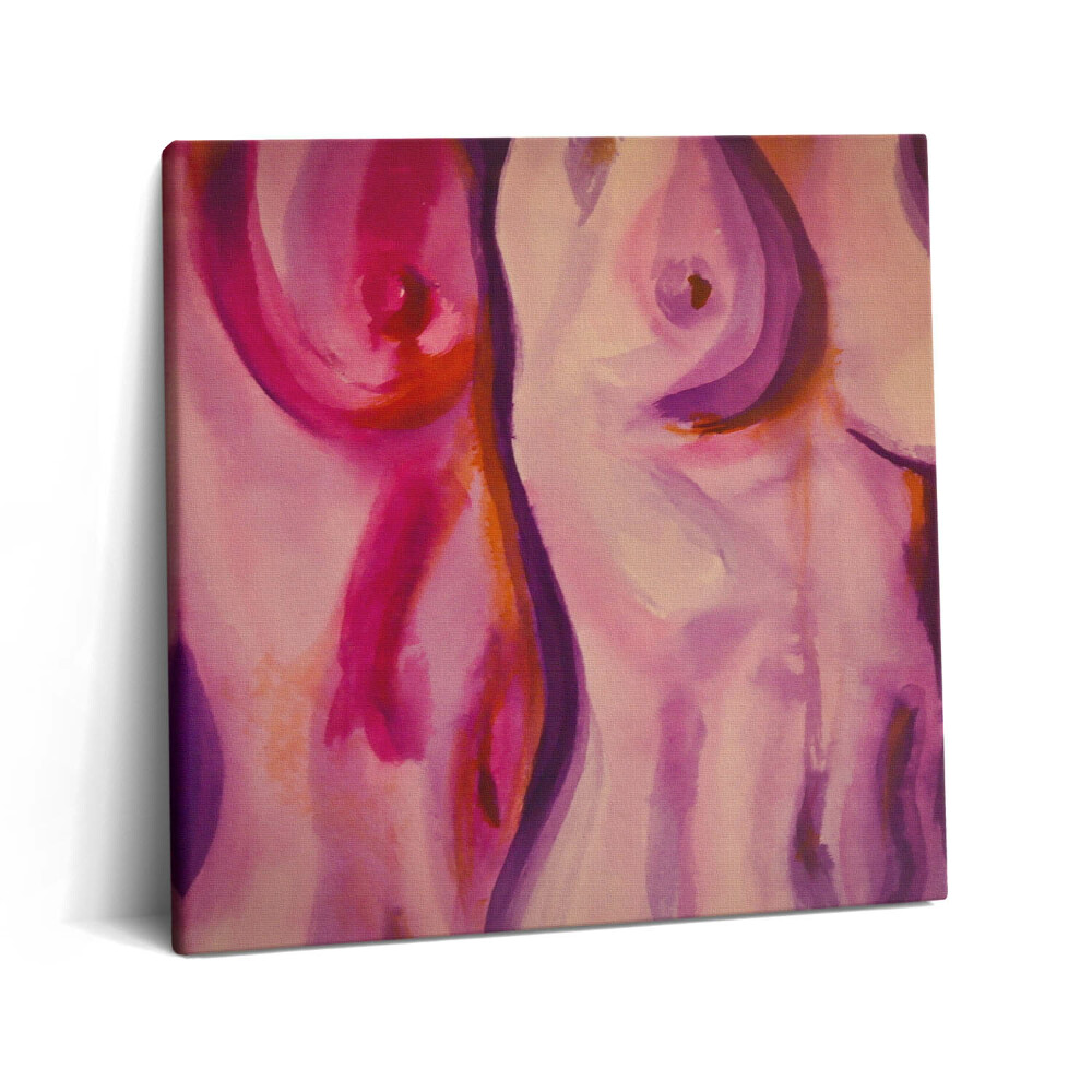 Obraz na plátně 60x60 cm Malba ženského těla a prsou