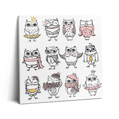 Obraz na plátně 60x60 cm Vintage plakát se sovami