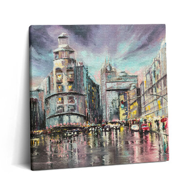 Obraz na plátně 60x60 cm Deštivé město - procházka v dešti