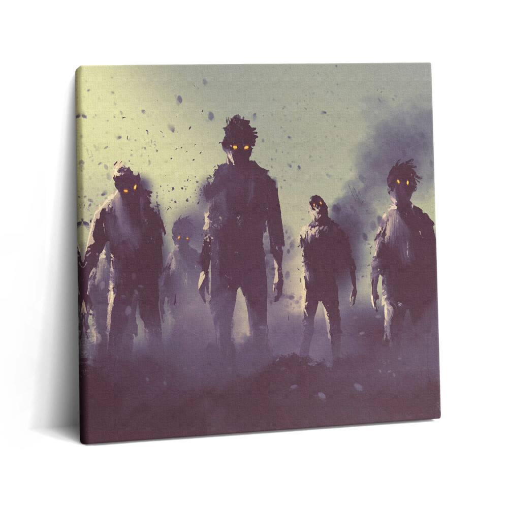 Obraz z fotografie na plátně 60x60 cm Zombíci o halloweenské noci