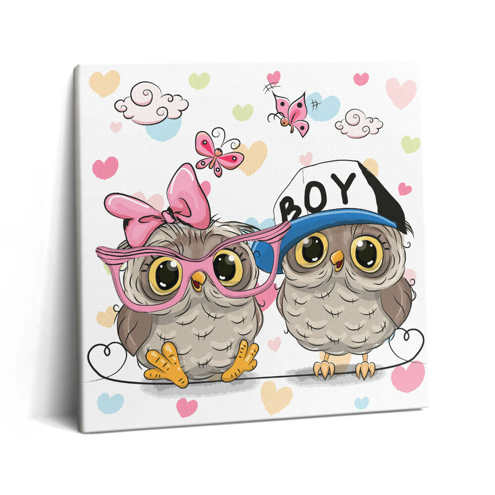 Obraz canvas 60x60 cm Dvě roztomilé sovy