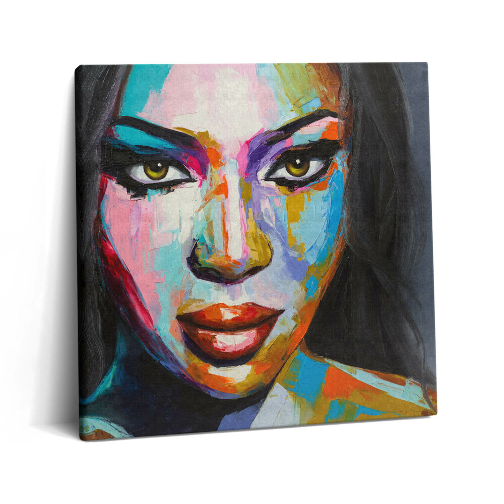 Obraz z fotografie na plátně 60x60 cm Tvář barevné ženy