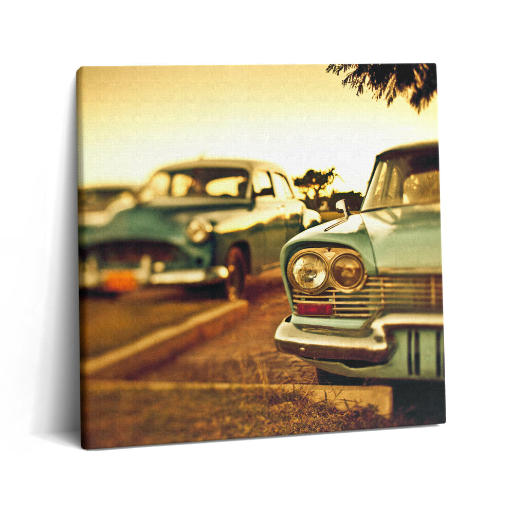 Obraz z fotografie na plátně 60x60 cm Stará auta - sbírka aut