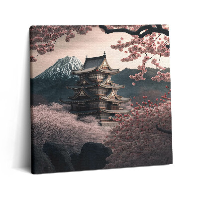 Obraz na plátně 60x60 cm Asijská věž a třešňové květy