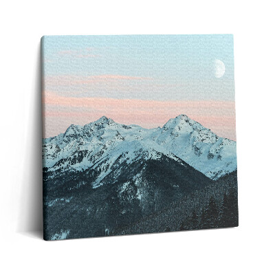 Obraz z fotografie na plátně 60x60 cm Horské pásmo v zimě