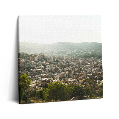 Obraz canvas 60x60 cm Panorama Barcelony na Montjuicu